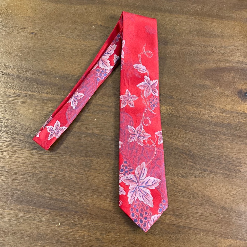 Burgundy/Navy/Gray Maple Leaves Wembley Necktie (Made in USA)